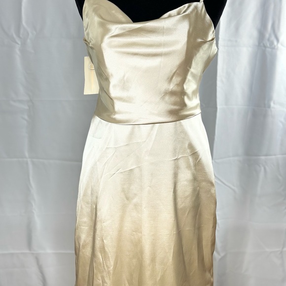 Sheath Bridesmaid Dress V Neck Spaghetti Strap Size 8 - Picture 6 of 11
